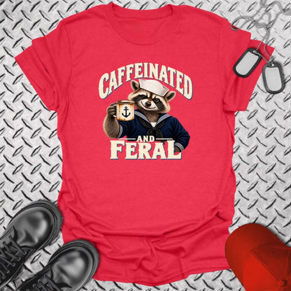 NavyHumor Everyday Tee Red / S Caffeinated and Feral