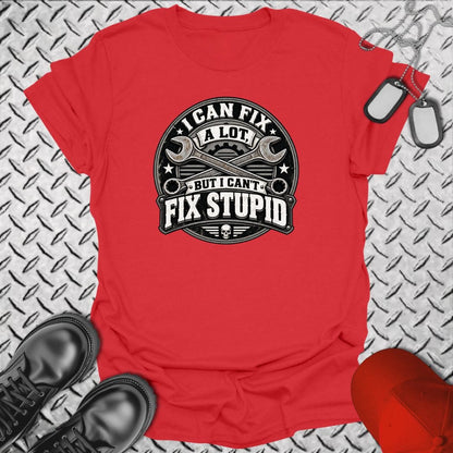 NavyHumor Everyday Tee Red / S Can't Fix Stupid