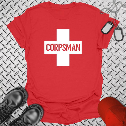 NavyHumor Everyday Tee Red / S Corpsman Cross