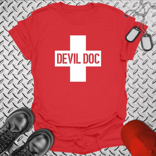 NavyHumor Everyday Tee Red / S Devil Doc Cross