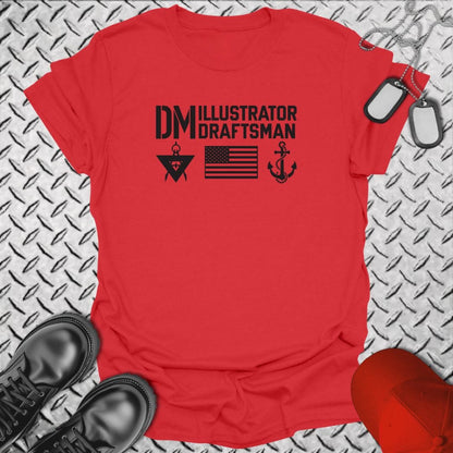 NavyHumor Everyday Tee Red / S DM - Flag & Anchor