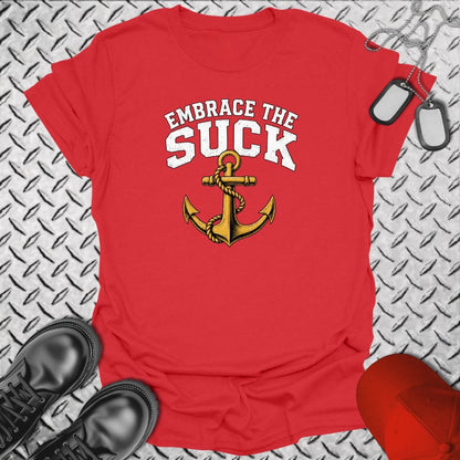NavyHumor Everyday Tee Red / S Embrace the Suck (Anchor)