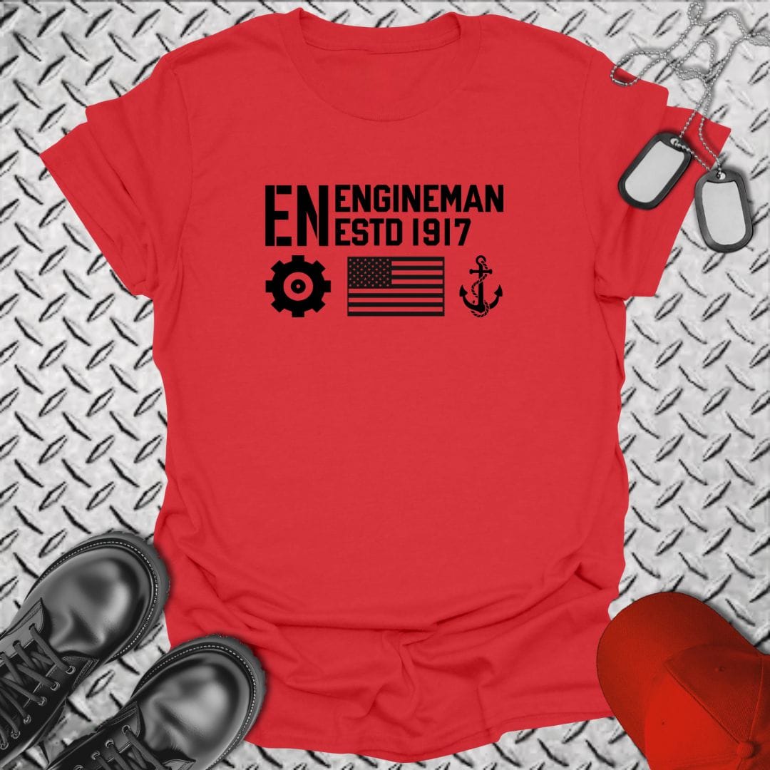 NavyHumor Everyday Tee Red / S EN - Flag & Anchor
