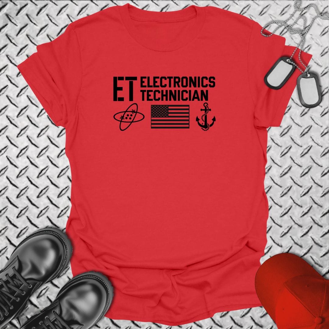 NavyHumor Everyday Tee Red / S ET - Flag & Anchor