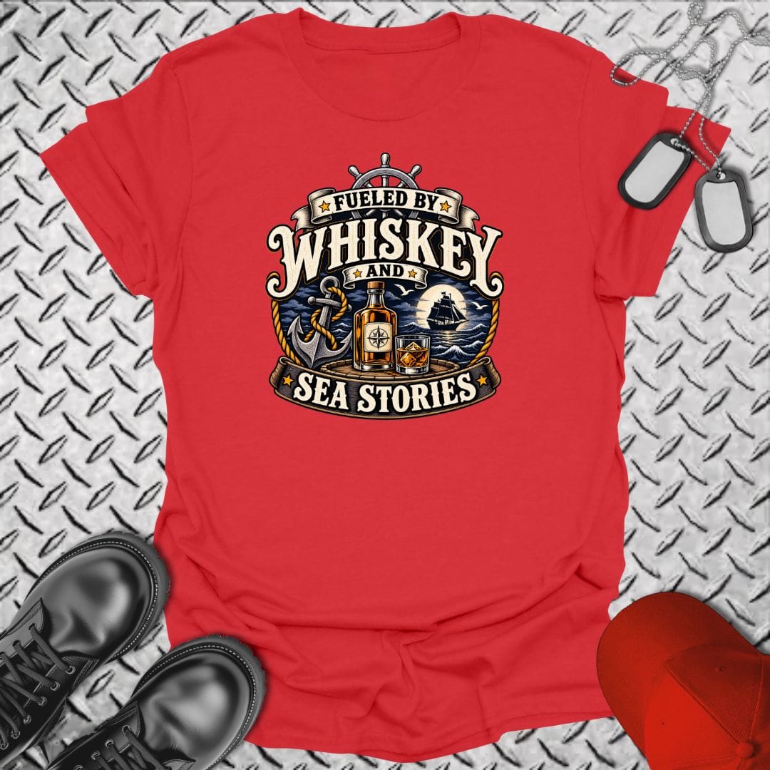 NavyHumor Everyday Tee Red / S Fueled By Whiskey And Sea Stories