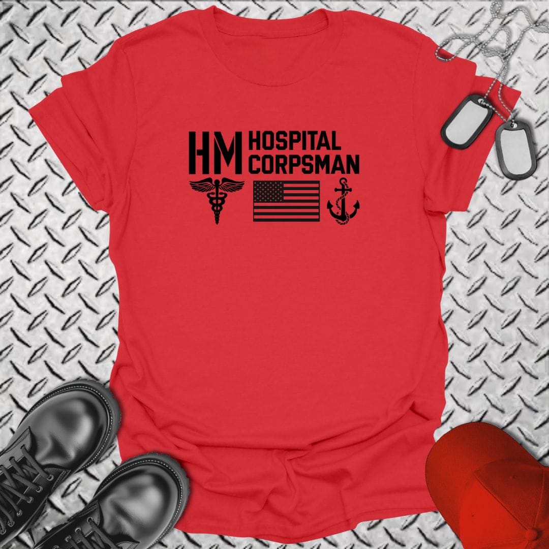 NavyHumor Everyday Tee Red / S HM - Flag & Anchor
