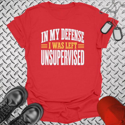 NavyHumor Everyday Tee Red / S I Was Left Unsupervised