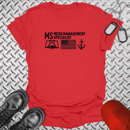 NavyHumor Everyday Tee Red / S MS - Flag & Anchor
