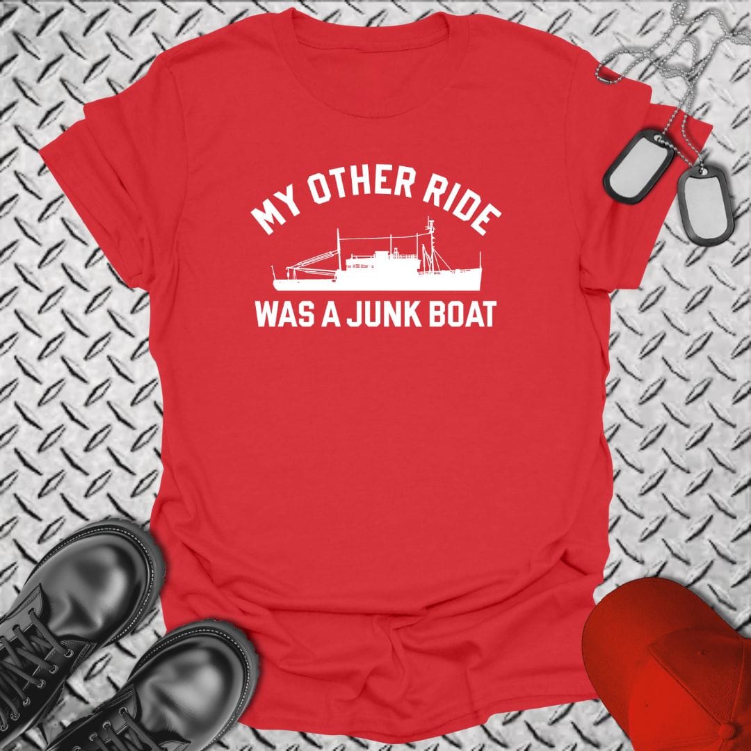 NavyHumor Everyday Tee Red / S My Other Ride Was A Junk Boat