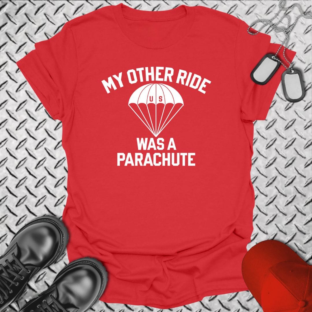 NavyHumor Everyday Tee Red / S My Other Ride Was A Parachute
