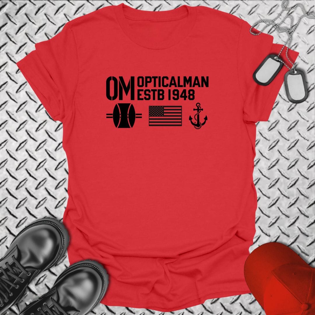 NavyHumor Everyday Tee Red / S OM - Flag & Anchor