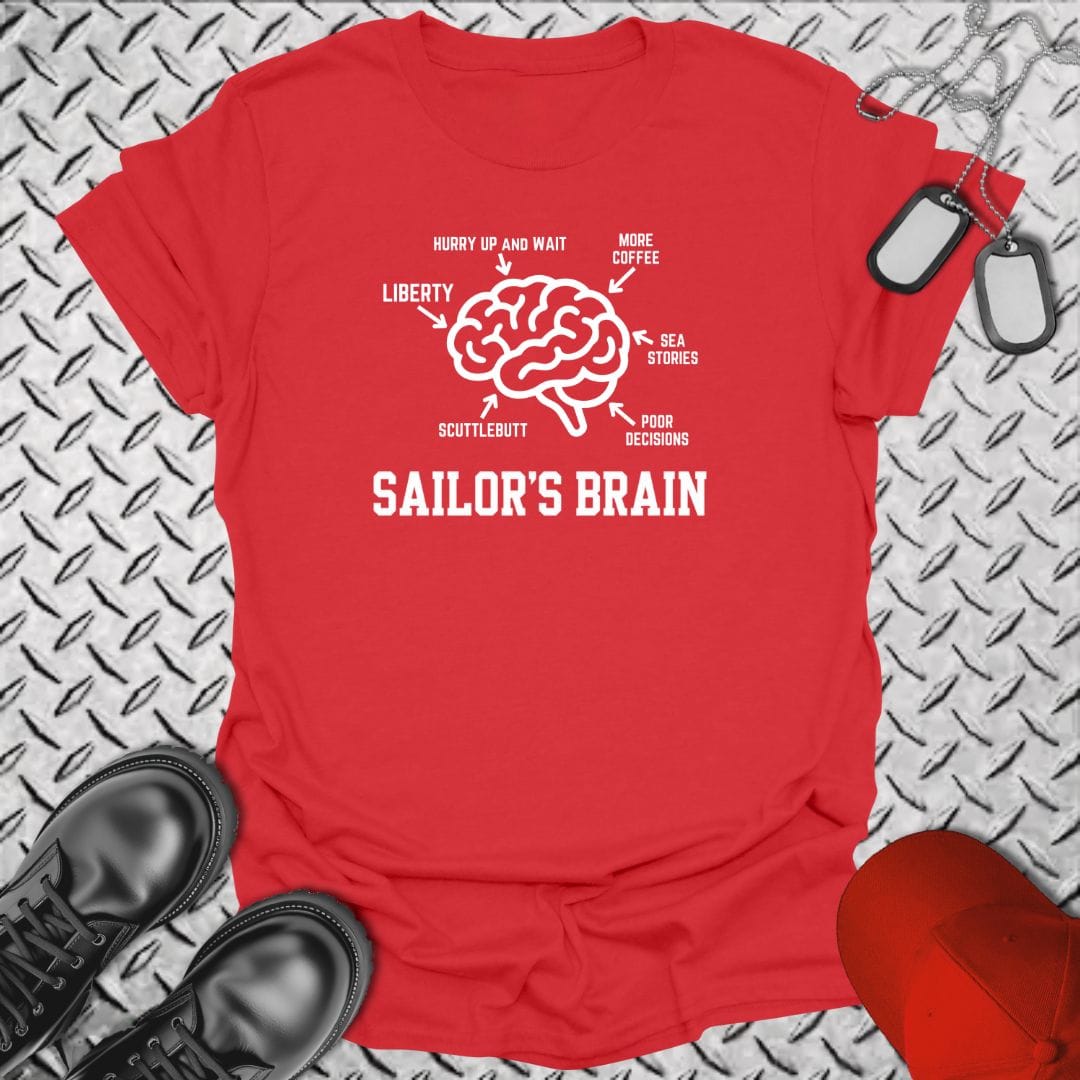NavyHumor Everyday Tee Red / S Sailor's Brain