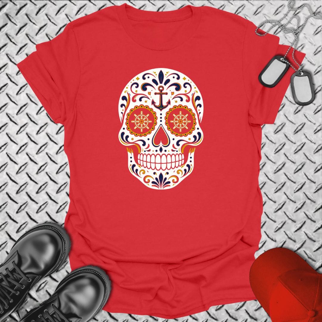 NavyHumor Everyday Tee Red / S Sailor Sugar Skull
