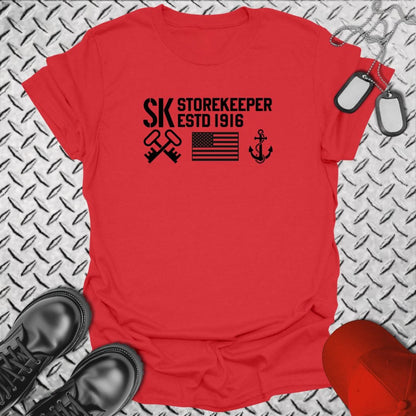 NavyHumor Everyday Tee Red / S SK - Flag & Anchor