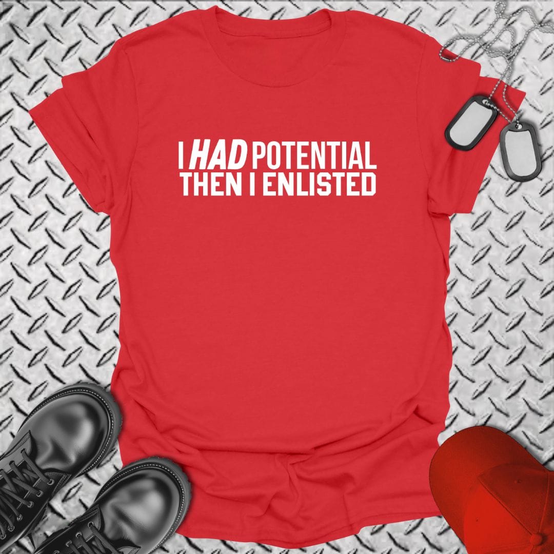 NavyHumor Everyday Tee Red / S Then I Enlisted