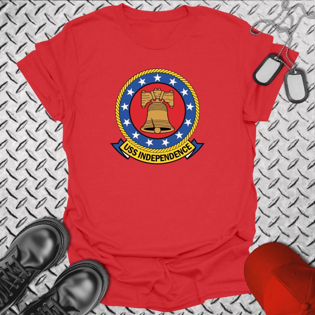 NavyHumor Everyday Tee Red / S USS Independence Crest