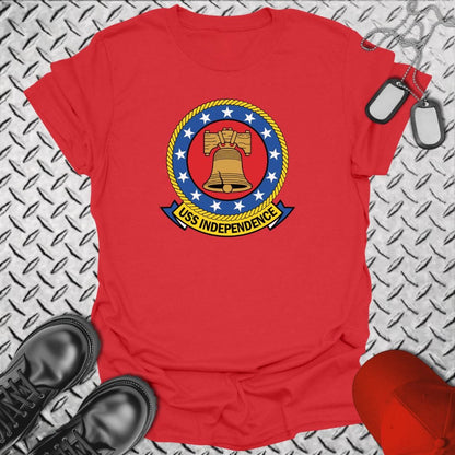NavyHumor Everyday Tee Red / S USS Independence Crest