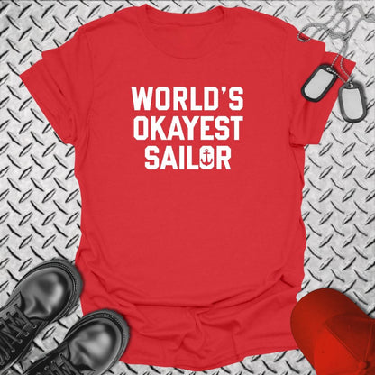 NavyHumor Everyday Tee Red / S World's Okayest Sailor
