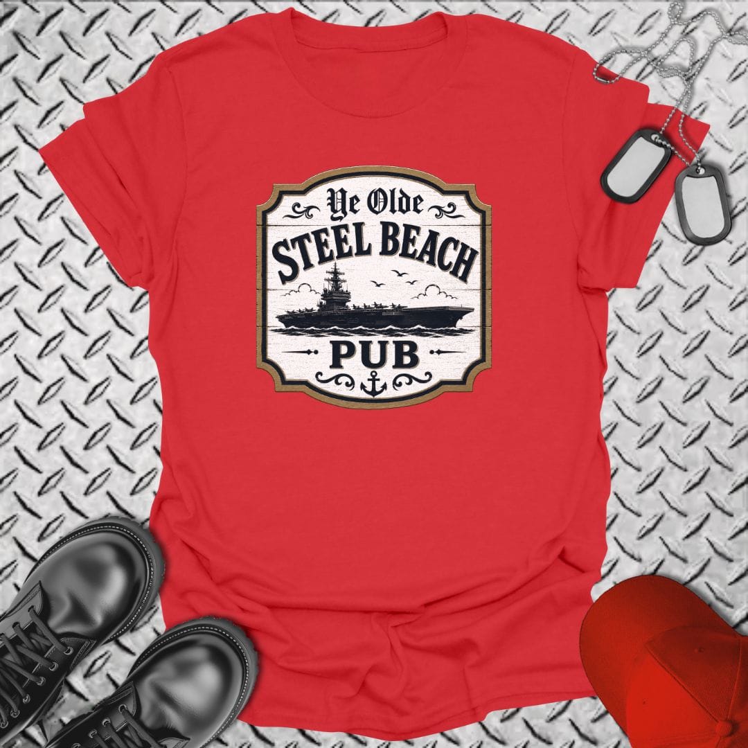 NavyHumor Everyday Tee Red / S Ye Olde Steel Beach - Carrier