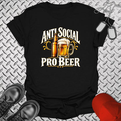 NavyHumor Everyday Tee S / Black Anti Social, Pro Beer
