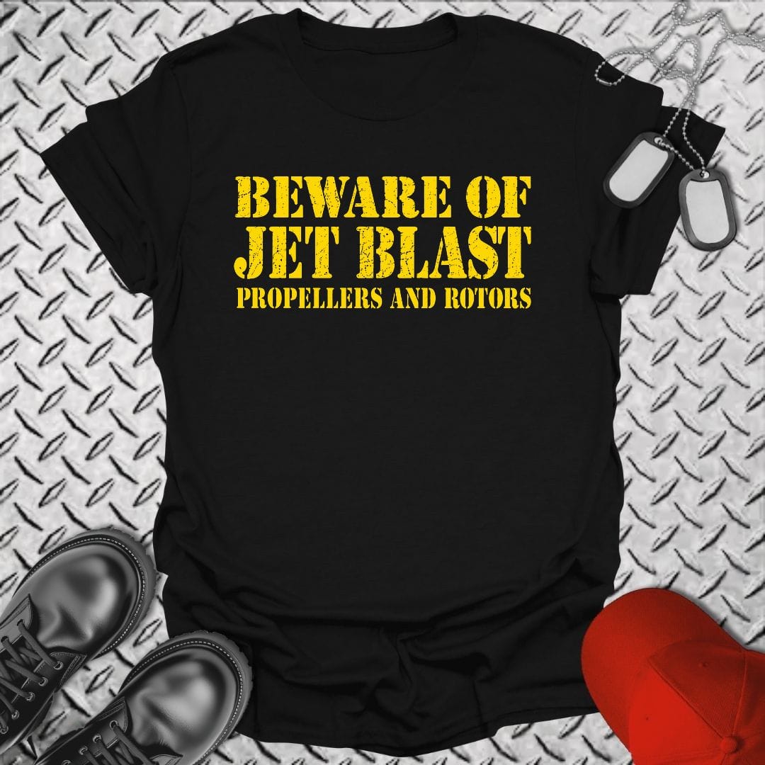 NavyHumor Everyday Tee S / Black Beware of Jet Blast