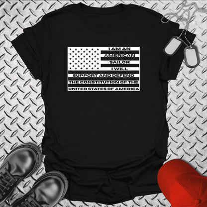 NavyHumor Everyday Tee S / Black Sailor's Creed Flag