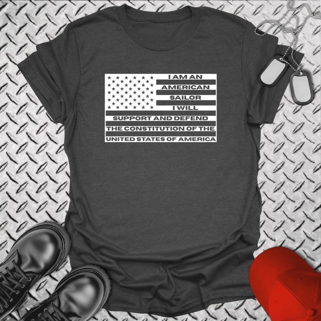 NavyHumor Everyday Tee S / Dark Heather Sailor's Creed Flag