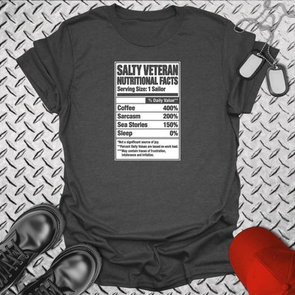 NavyHumor Everyday Tee S / Dark Heather Salty Veteran Nutritional Facts