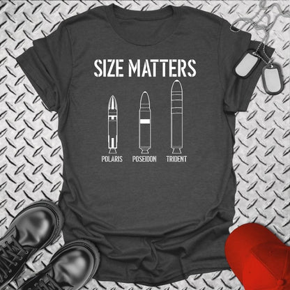 NavyHumor Everyday Tee S / Dark Heather Size Matters - Submarine