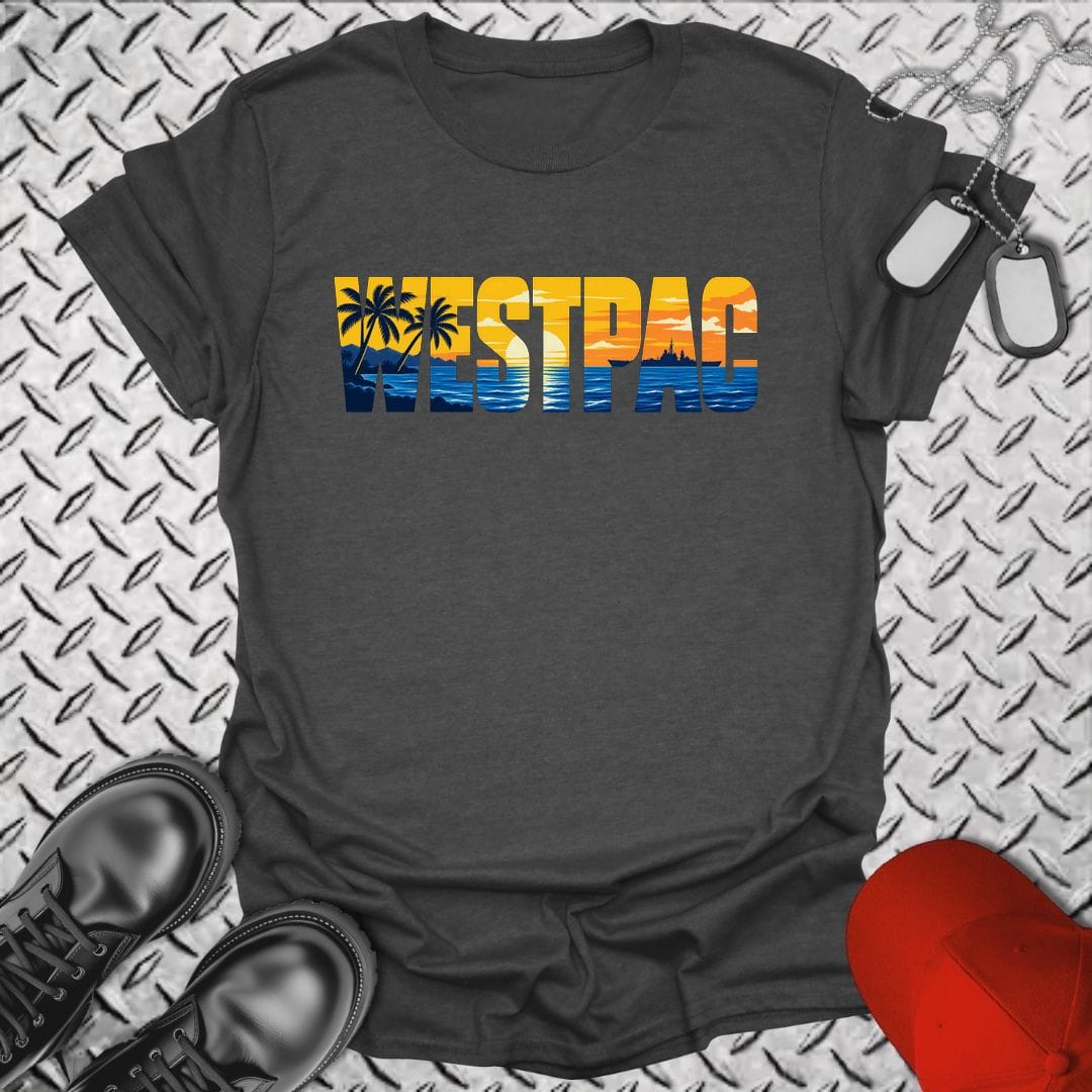 NavyHumor Everyday Tee S / Dark Heather WESTPAC Sunset