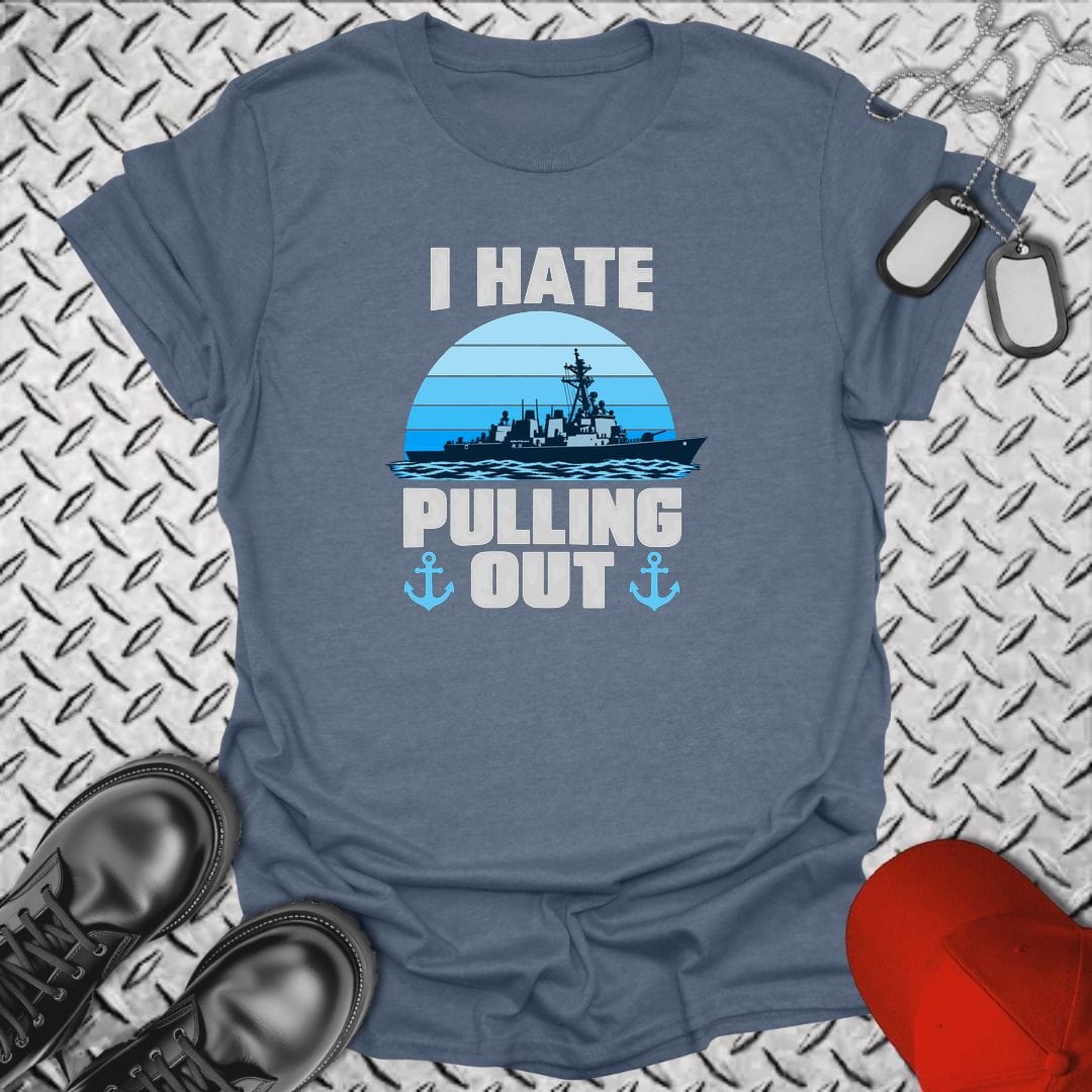 NavyHumor Everyday Tee S / Heather Indigo I Hate Pulling Out