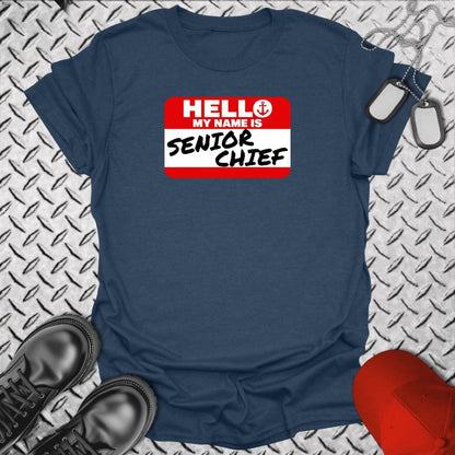NavyHumor Everyday Tee S / Heather Navy My Name Is Senior Chief