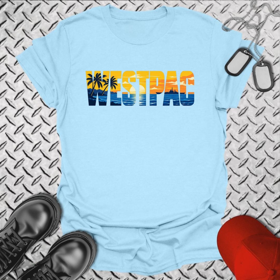 NavyHumor Everyday Tee S / Light Blue WESTPAC Sunset
