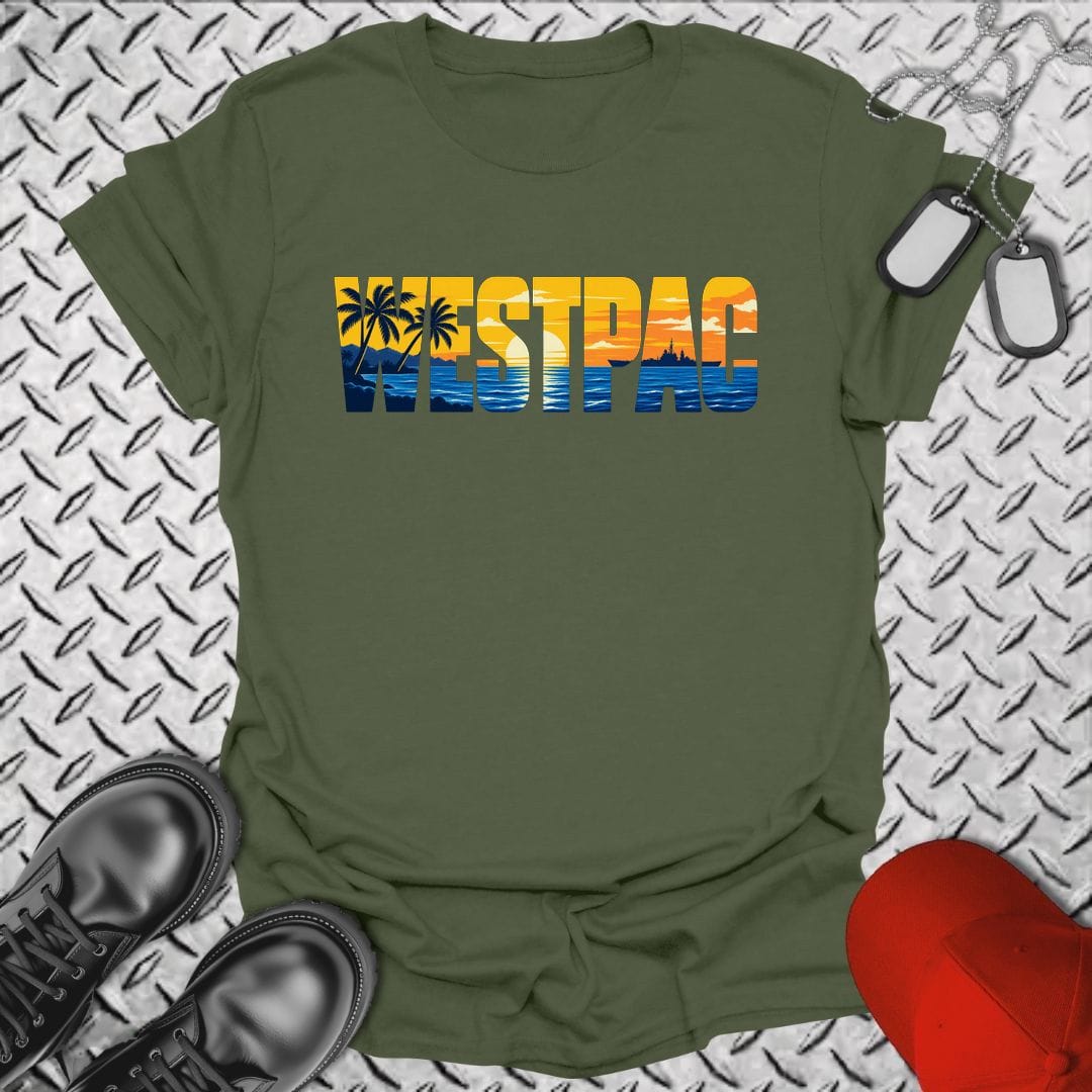 NavyHumor Everyday Tee S / Military Green WESTPAC Sunset