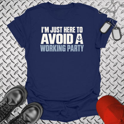 NavyHumor Everyday Tee S / Navy Avoid A Working Party
