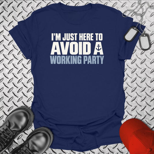 NavyHumor Everyday Tee S / Navy Avoid A Working Party
