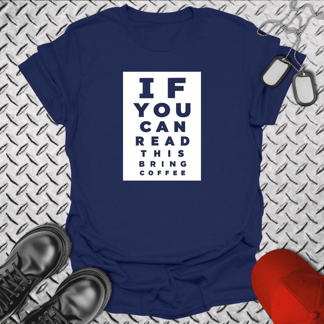 NavyHumor Everyday Tee S / Navy Bring Coffee Eye Chart