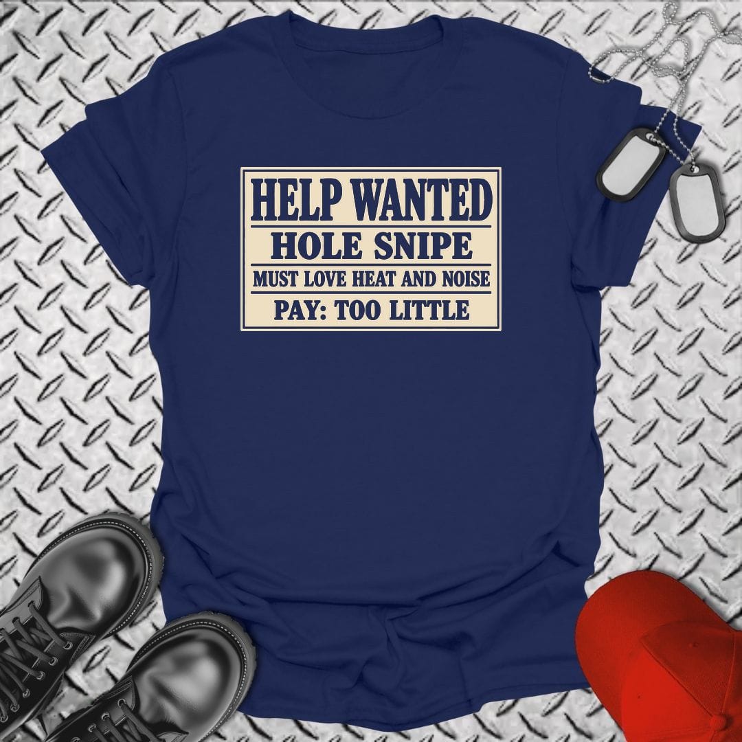 NavyHumor Everyday Tee S / Navy Hole Snipe Help Wanted