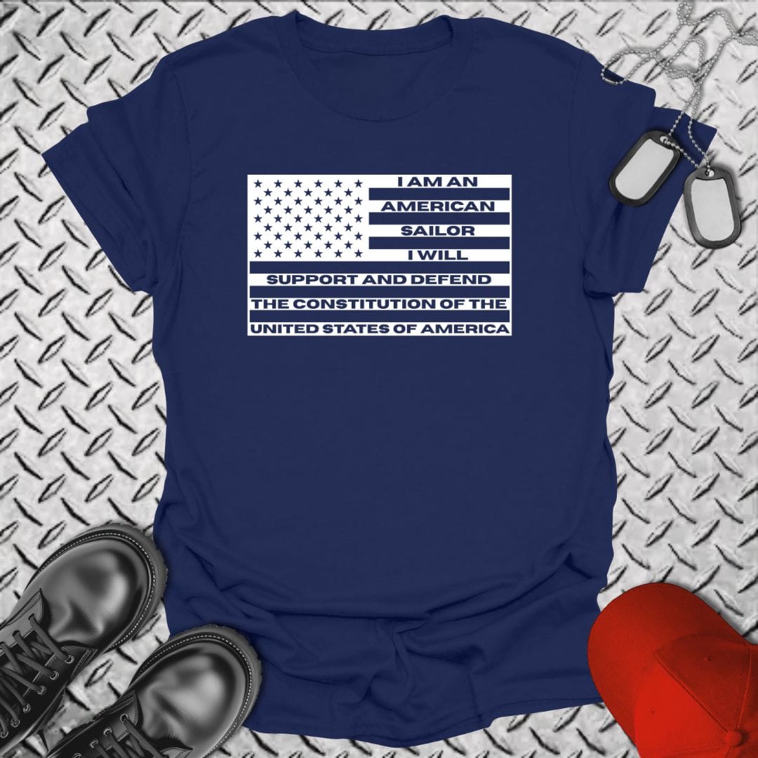 NavyHumor Everyday Tee S / Navy Sailor's Creed Flag