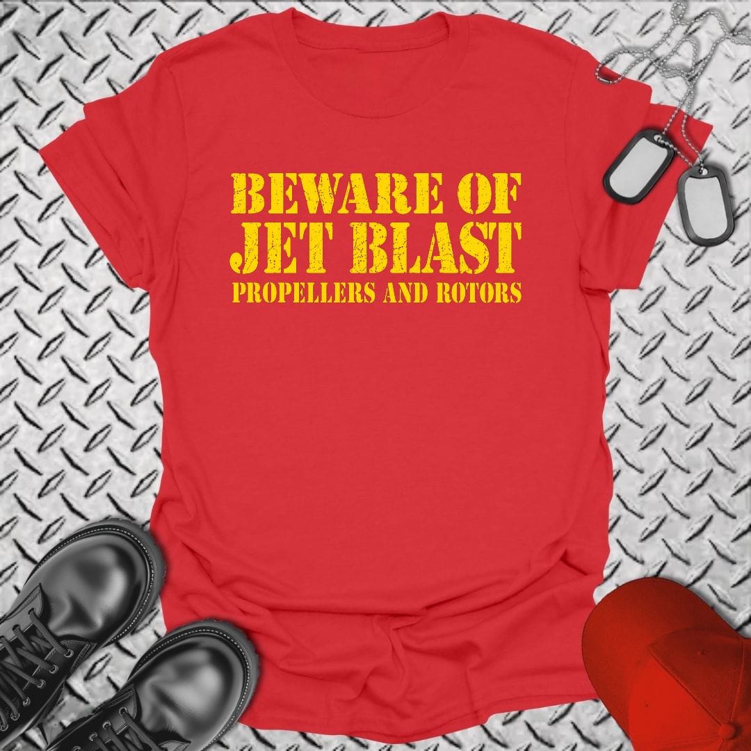 NavyHumor Everyday Tee S / Red Beware of Jet Blast