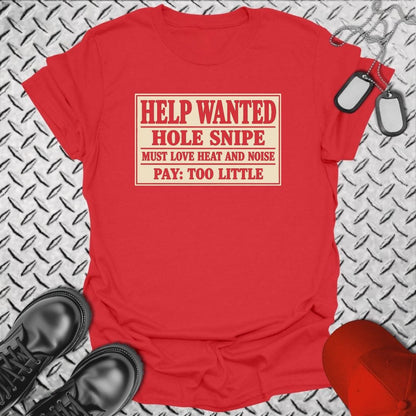 NavyHumor Everyday Tee S / Red Hole Snipe Help Wanted