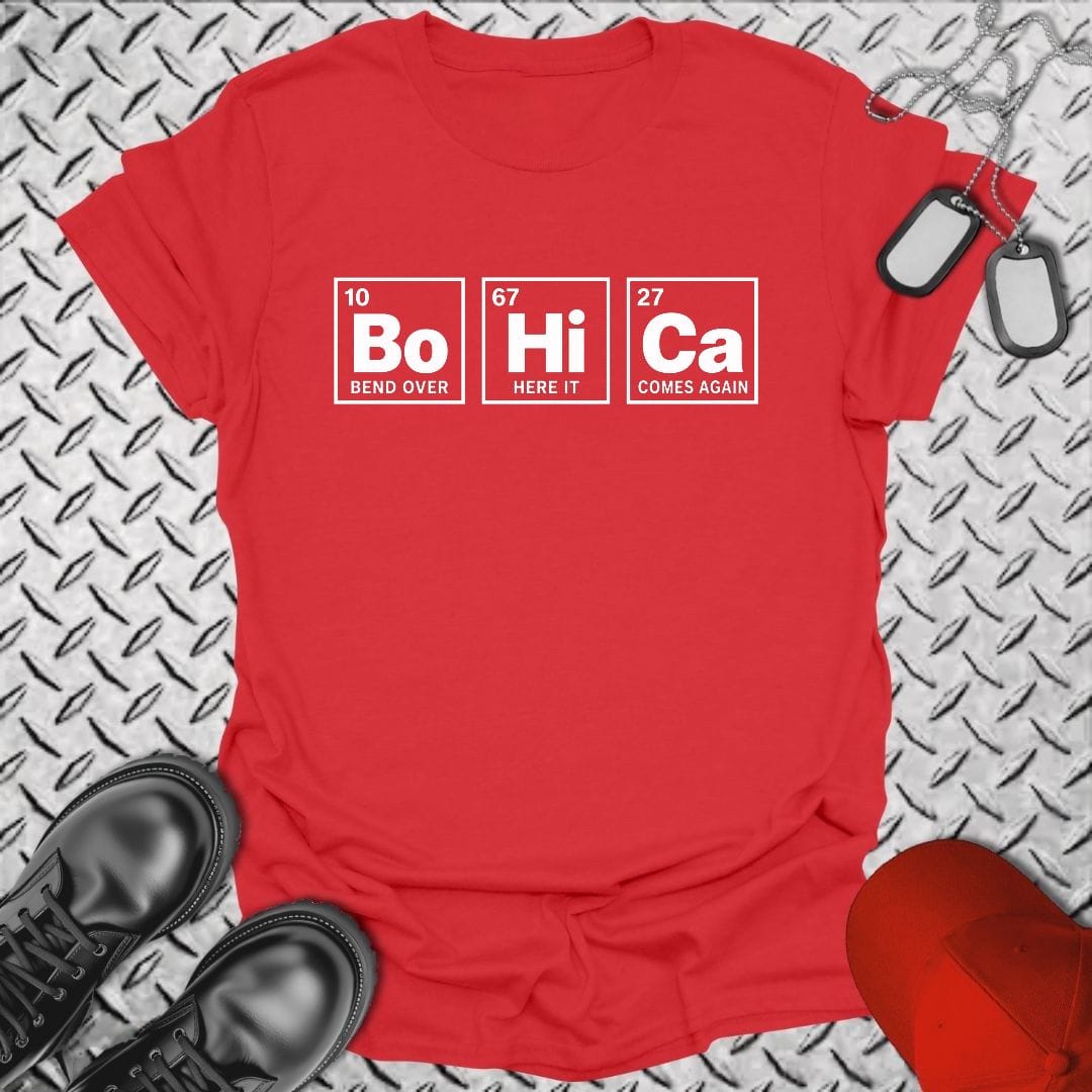 NavyHumor Everyday Tee S / Red Periodic BoHiCa