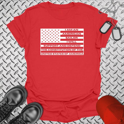 NavyHumor Everyday Tee S / Red Sailor's Creed Flag