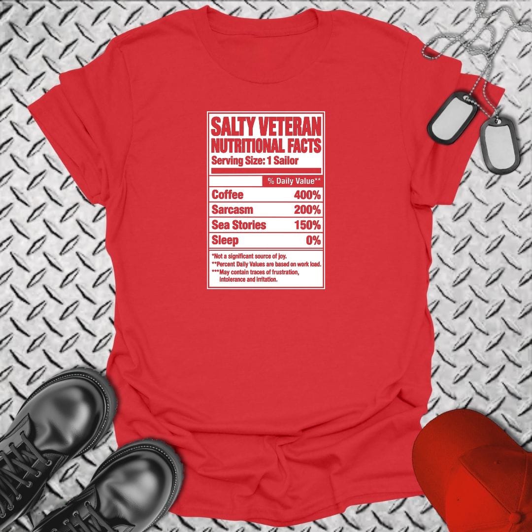 NavyHumor Everyday Tee S / Red Salty Veteran Nutritional Facts