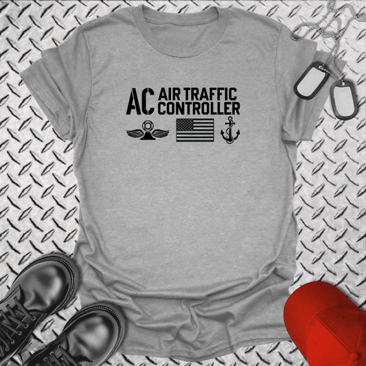 NavyHumor Everyday Tee Sport Grey / S AC - Flag & Anchor