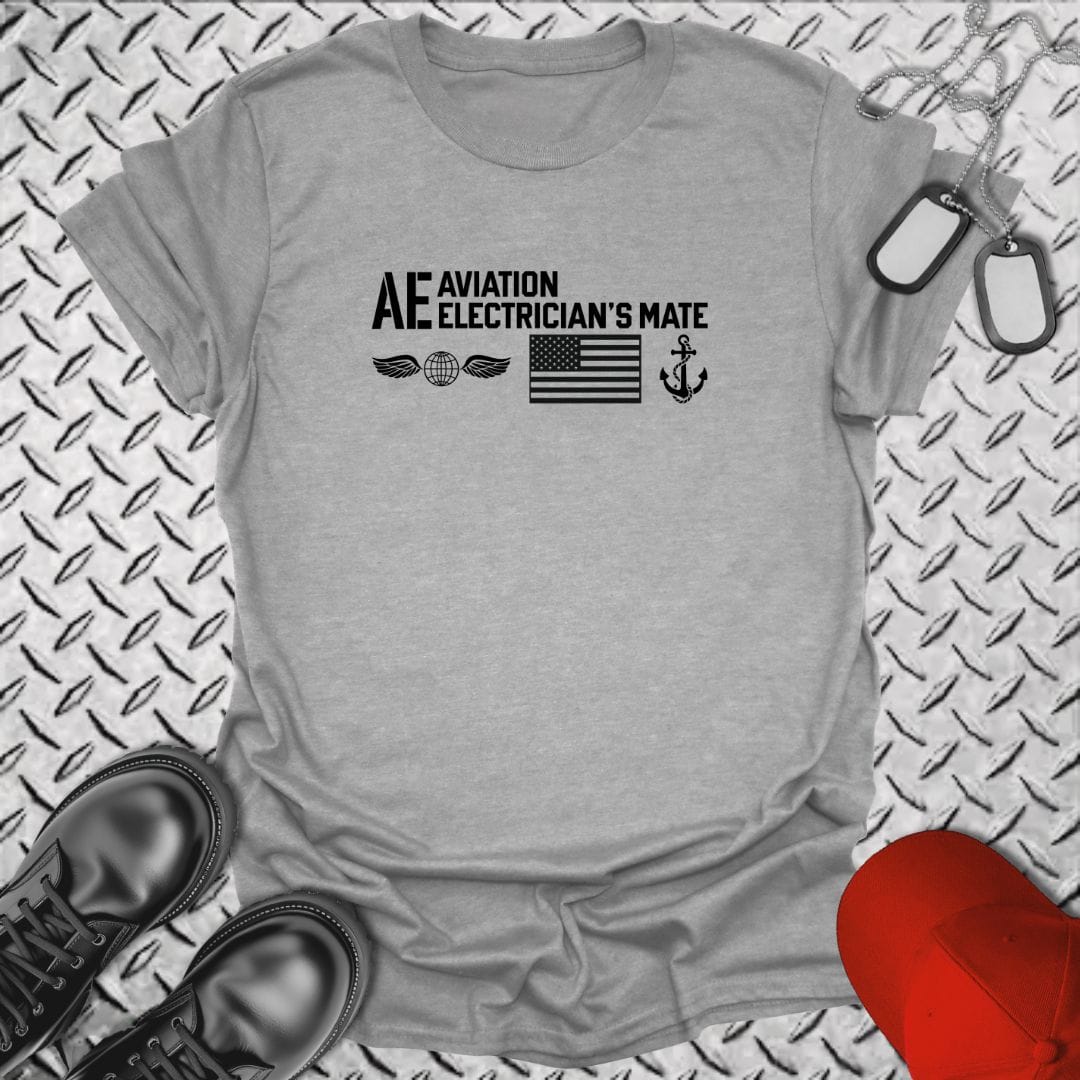 NavyHumor Everyday Tee Sport Grey / S AE - Flag & Anchor