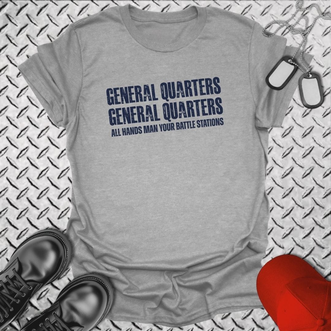 NavyHumor Everyday Tee Sport Grey / S All Hands Man Your Battle Stations