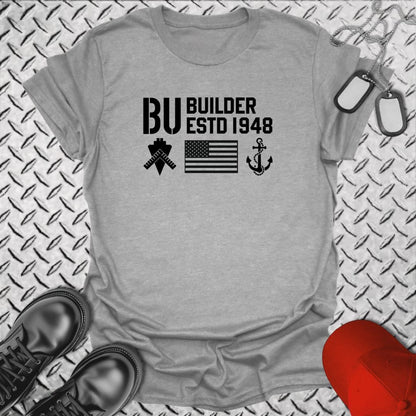 NavyHumor Everyday Tee Sport Grey / S BU - Flag & Anchor