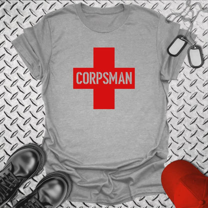 NavyHumor Everyday Tee Sport Grey / S Corpsman Cross