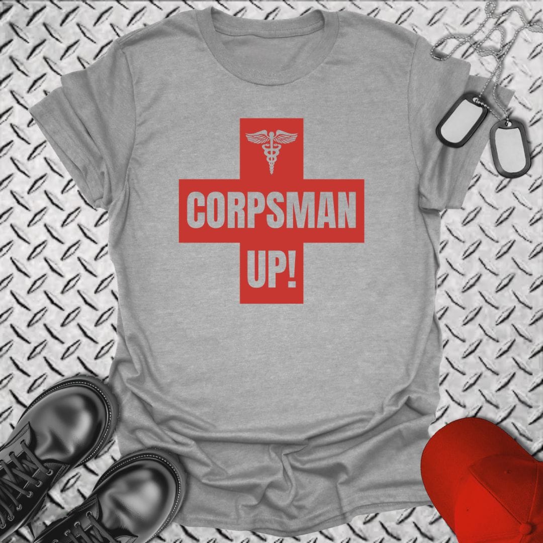 NavyHumor Everyday Tee Sport Grey / S Corpsman Up!